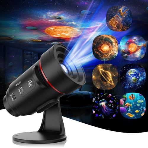 Galaxy Star Projector with Wall Lamp, 2025 New 2 in 1 HD Brighter Wider Projection Planetarium Star Projector with 7-Pattern Night Light Realistic Starry for Corridor Bedroom Decor