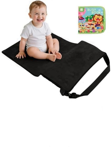 SkyCradleNap Toddler Airplane Bed with Cloth Book, Portable Airplane Seat Extender Travel Bed for Kids, Soft Baby Plane Travel Essentials for Flying, Toddlers Long Flight Must Haves Footrest