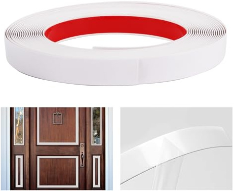 Zyiphor 10m x 20mm Modanatura Adesiva per Pareti, Nastro Decorativo Autoadesivo, Striscia per Bordi, Modanature Adesive per Pareti, Porte, Finestre, Muri, Soffitti, Pavimenti, Bianco