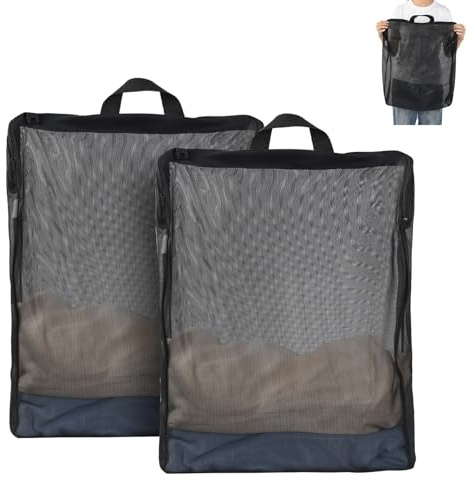 OTraki 2-delar Tvättnät för Tvättmaskin, 40x50cm Tvättsäck för Resor med Handtag och Dragkedja, Tvättnät för Delikata Kläder, Behåar, Strumpor