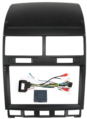 Tableau de Bord du Panneau stéréo pour VW pour Touareg 2002-2010 9 inch Automobile Radio Fascia DVD Stéréo Cadre Plaque Montage Tableau Bord Installation Bague Garniture(Cadre Un CANBUS)