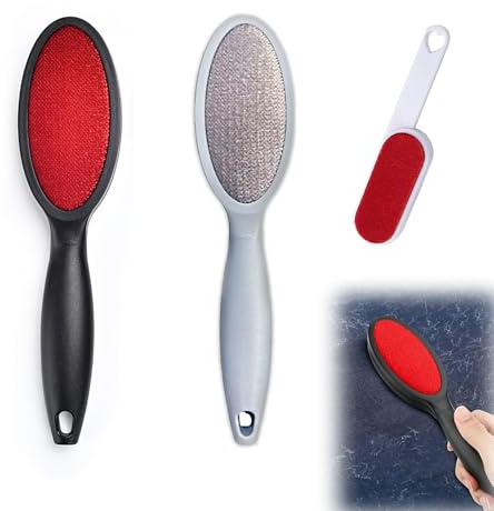 Leva Pelucchi Elettrostatico Set 3 Pezzi – Rimuovi Peli Animali per Vestiti e Divani, Riutilizzabile Senza Rulli Adesivi, per Cappotti, Maglioni, Cashmere, Tessuti e Tappezzeria