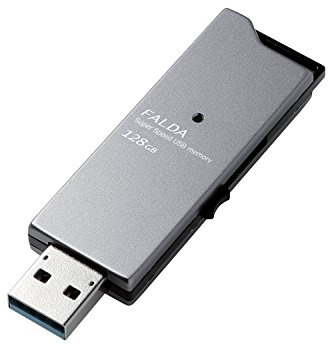 Elecom MF-DAU3BK Unidad Flash USB 128 GB USB Tipo A 3.0 (3.1 Gen 1) Negro, Plata - Memoria USB (128 GB, USB Tipo A, 3.0 (3.1 Gen 1), 210 MB/s, Deslizar, Negro, Plata)