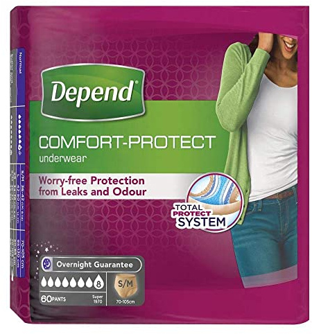 Huggies Depend Ropa interior absorbente Absorción Super Talla S/M Mujer - 60 unidades