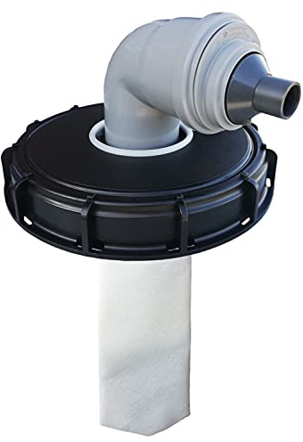 FN-Technik IBC Deckelfilter Regenwasserfilter Deckel DN 225 HT DN 75 Filz, HT DN 75:Bogen DN 75 red. DN 25
