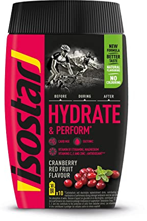 Isostar Hydrate & Perform: 400 g isotonisches Elektrolytgetränk – Elektrolytlösung zur Unterstützung der sportlichen Leistungsfähigkeit – Red Fruits