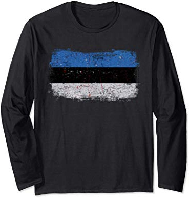 Estonie Drapeau national estonien Manche Longue