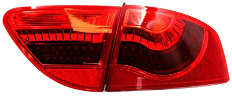 Finest Folia Rückleuchten Folie Set Aufkleber Tönungsfolie Heckleuchten Passgenau zugeschnitten für Rückleuchte Selbstklebend Kfz Auto Zubehör (Red, C053 Limousine)