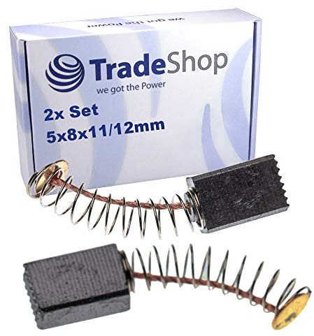 Lot de 2 balais de charbon de qualité supérieure - 5 x 8 x 11/12 mm - Pour scie plongeante Parkside PTS 500 A1 - Pour scie plongeante et outils électriques