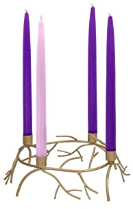 Red Co. 11 Decorative Metal Christmas Advent Wreath Taper Candle Holder, Tabletop Centerpiece Décor for Holiday Season - Gold