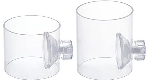 SUPERFINDINGS 2 Stück 2 Größen Transparent Acryl Aquarium Garnelen Futterrohr Aquarium Futternapf Rohre Einstellbarer Fischfütterungskreis Mit Saugnäpfen Für Schwimmende Lebensmittelschutz