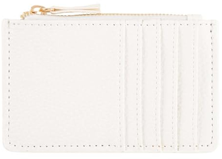 DRAEGER Paris – Kartenhalter – 12,5 x 8 cm – Weiß – Reißverschluss Unisex – Accessoire Mode, Mode, Trend – Geschenkidee für Freunde, Familie, Muttertag, Vatertag, Geburtstag, weiß, 12,5 x 8 cm
