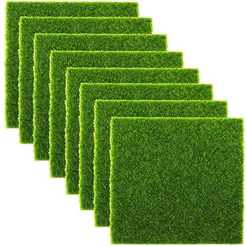 Herbe De Mousse Miniature 8 Pcs Gazon Artificiel De Jardin Gazon Artificiel Réaliste Jardin De Pelouse Miniature pour Micro Paysage Miniature Décoration Maison Déco Pelouse Artificielle 15 x 15 Cm