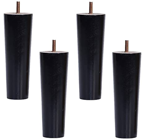 4 PCS Solid Tapered Wood M10 Sofa Legs Replacement Furniture Feet with Pre Drilled 10mm Bolt and Anti Slip Mats, for TV Stand Chair Dresser Couch Table Bed(Color:vertical,Size:15cm/5.91in)