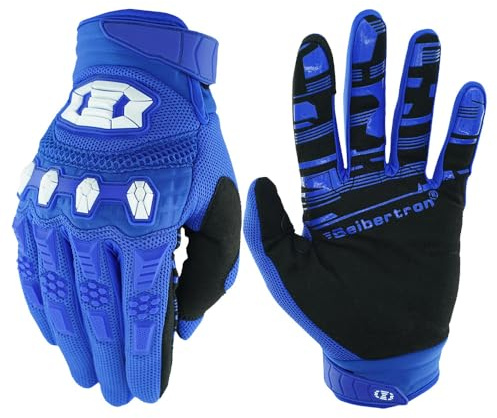 Seibertron Silicone Antidérapant Cyclisme Vélo Motocross Course BMX MX ATV VTT Gants Plein-Doigt Gants de Moto Femmes Homme Respirable Écran Tactile pour Smartphones GPS