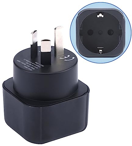 Europa zu Australien/Neuseeland Steckeradapter, EU Stecker Typ C/E/F, Passend für AU Steckdose, Europäischer/Deutschland-/Französischer Stecker zu AUS/Neuseeland Reisesteckerkonverter (1 Stück)