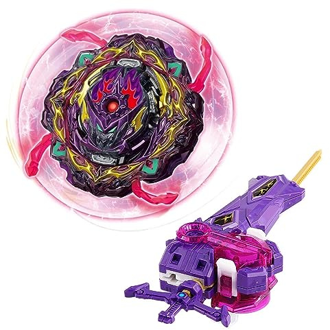 Netoke Gyros Toupie Turbo 4D Combinaison, Set avec Lanceur De Jeu Metal Fusion, Jouets Classiques Cadeau, B-206