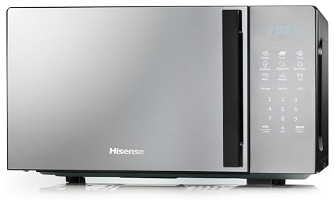 Hisense H20MOMBS4HG - Microondas con Grill, 20 L, Plato Giratorio, Múltiples Niveles de Potencia, Modo Eco, Temporizador de Cocción, Espejado