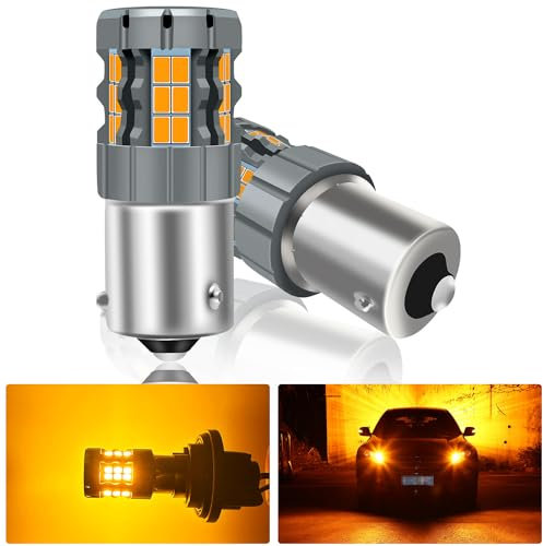 UPXSXT 2Pcs PY21W 1156 7507 BAU15S Ampoule de clignotant LED, Sans erreur CANBUS Ampoule de Remplacement Anti Hyper Flash 300% Super Lumineux Ambre 30-SMD 25W 4000LM