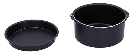 Tissting Barile per Torta Friggitrice ad Aria 18cm Acciaio al Carbonio Antiaderente per Friggitrice ad Aria, Stampi Rotondi per Pane e Accessori per Friggitrice per Cucina