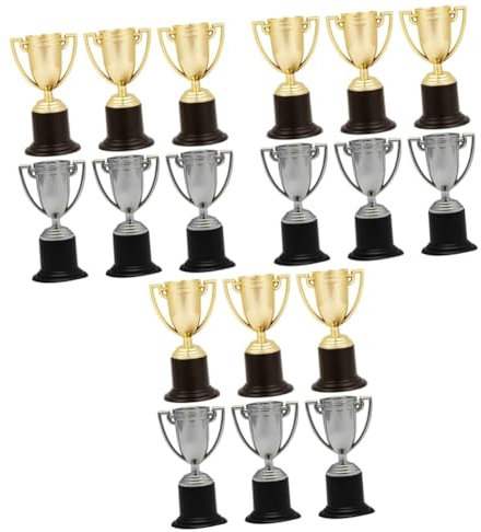 LABRIMP 18 Stk kleine Trophäe Mikrospielzeug Wettbewerbsspiel Requisite kleines Trophäenspielzeug x6 Mini belohnung kinder pokale für kinder Kindertrophäen Party-Kuchen-Dekor Abs Khaki