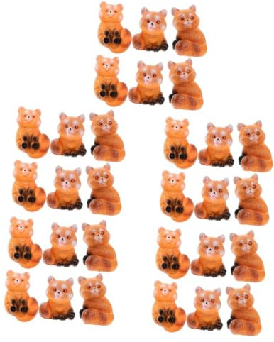 IMIKEYA 30 STK Rote Panda-Puppe Tierspielzeug Mini-Panda-Figuren Panda-Skulptur Auto-Panda-Dekoration Animal Figures Cute Decoration entzückende Tierstatue Panda-Miniaturfiguren Harz