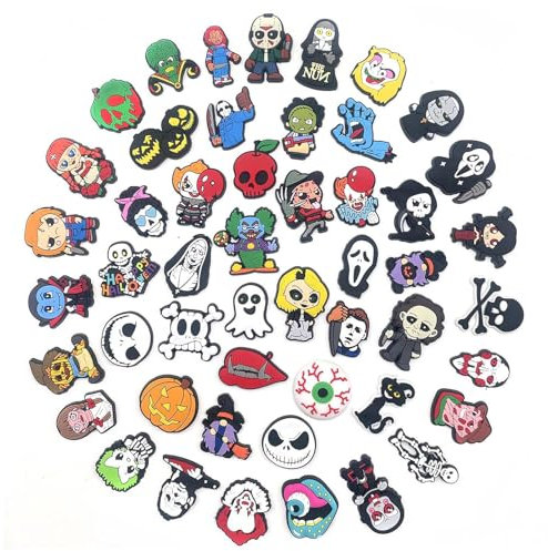 JSTHHTT 50 Stück Schuh Charms, Schuhanstecker, Schuh Anstecker, Crocs Anstecker, Kinder-Schuhdekoration, Cartoon -Schuhe Dekoration, Sandalen Accessoires, Halloween, Party, Geburtstag, Geschenk