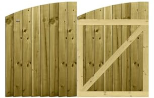 Premier Garden Supplies Made to Measure Feather Edge Fully Framed Arch Top Driveway Gates Made for Measurements Height 3ft - 4ft (90-120cm) x Width: <6ft (183cm)