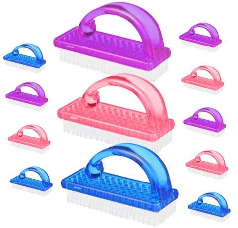 Mobestech 12pcs Fingernail Cleaning Brush Soft Nail Brush for French Manicure Dust Removal