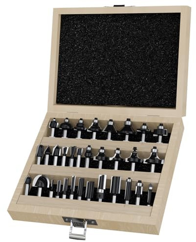 CSOOM 32-teiliger Satz professioneller Oberfräser mit 8-mm-Schaft und Hartmetallfräser zum Schneiden und Trimmen von Holz
