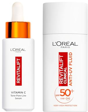 L'Oréal Revitalift Clinical Vitamin C & UV Set | Bündel mit Vitamin C Serum und UV-Schutz