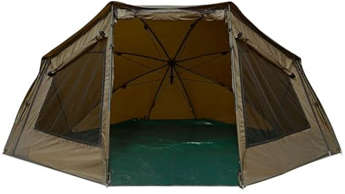 NGT XPR Shelter System, 60 Carp Fishing Brolly Bivvy with Storm Poles & Ground Sheet, Olive Green