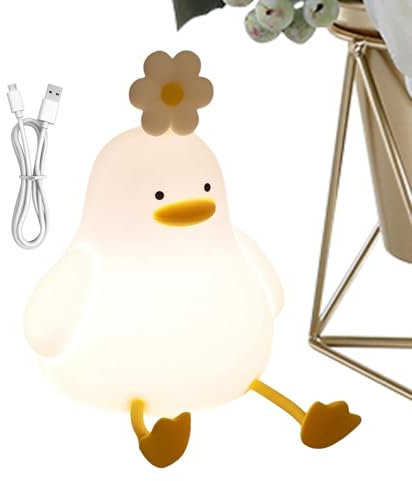 Lámpara de cama de pato, lámpara de pato | Lámpara de mesita de noche de pato con 3 configuraciones de brillo - Equipo de iluminación de control de grifo recargable, decoración del dormitorio