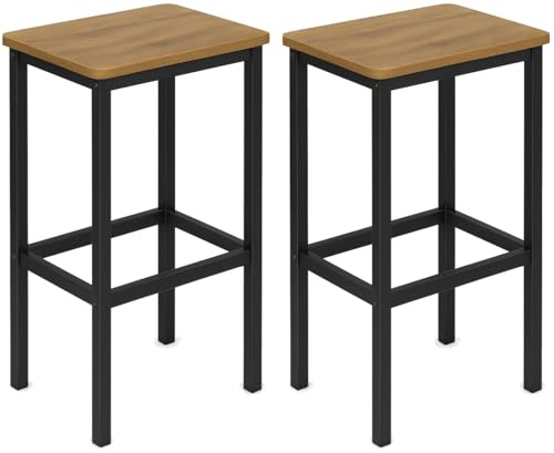 Begryf, Barhocker Holz, Barhocker, Holzhocker, Hocker Holz, Holzhocker, Stehhocker, Küchenstühle, Barstuhl, 2er Set, Set aus 2 Barhockern, Küche, Esszimmer, robust, modern, stabil