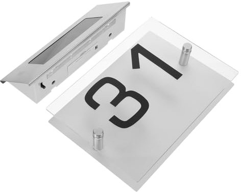 HOMSFOU Solar-powered Number Plaques Weatherproof Easy to Install Outdoor Home Address Numbers Led Illuminated