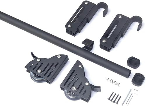 Kit de rail d'échelle coulissante de 1 m, 8 m, matériel d'échelle télescopique avec rouleau supérieur et roues au sol, système de garde-corps robuste pour la maison et le bureau