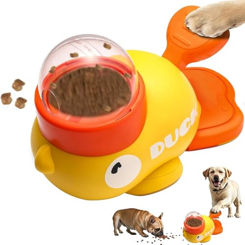Marchul Interaktives Hundespielzeug, Hunde-/Katzen-Leckerli-Spender, Entenförmiger Puzzle-Futterball für Hunde, Mentales Stimulationsspielzeug gegen Langeweile, Robust