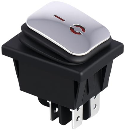 VIVIWI Kippschalter, 16 A/220 V, LED-Licht, Boote, Marine, 6-polig, 2 Positionen, Wippschalter, Power-Tastenschalter