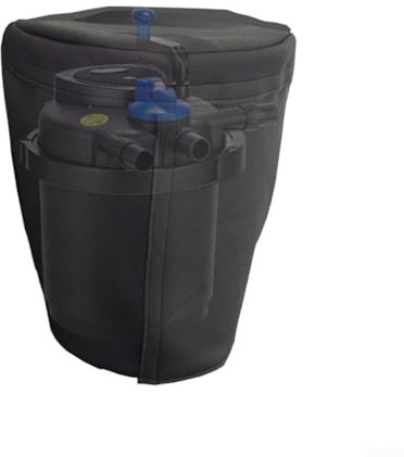 Jotekonoby Teichfilter-Hitzeschild-Abdeckung, druckbeaufschlagter biologischer Pool-Filterschutz, wasserdicht, strapazierfähig, isolierte Abdeckung für Gartenteiche, D13 x H16 Zoll