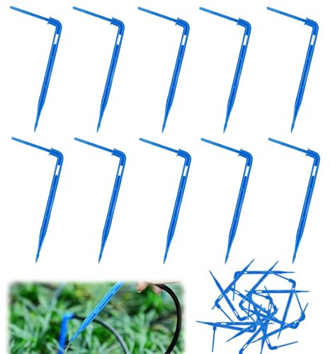 50 goteros riego, sistema de goteo automático para invernadero, juego de riego para balcón y jardín, plantas en macetas (azul)