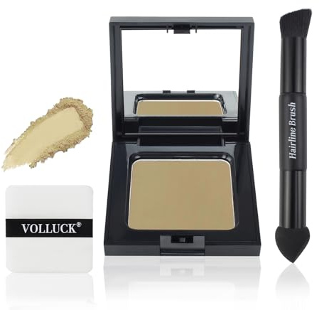 VOLLUCK Ritocco Ricrescita Capelli 12g, Copertura Immediata Ombretto per Capelli Ricrescita con Applicatori Multipli, Effetto Naturale Hairline Powder per Donna e Uomo (Biondo Medio)
