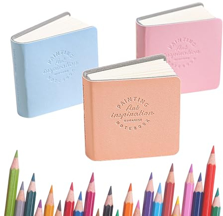 Kompaktes Mini-Skizzenbuch, 5,1 x 5,1 cm, 48 Seiten, 300 g/m², Skizzenbuch für Künstler, Schriftsteller, Studenten, Planer für Zuhause und Schule