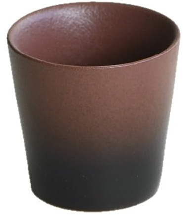 Taza de cerámica rústica japonesa – Taza de arcilla negra y marrón degradado mate para café, té, whisky o refrescos | Cerámica Wabi-Sabi hecha a mano | Regalo estético retro (8579)