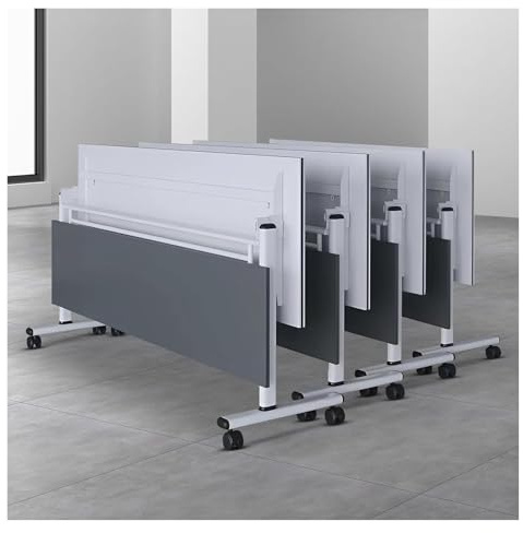 DMBBSAPBSH Besprechungstisch klappbar, Mit Rollen, rechteckiger modularer Konferenzraumtisch, for Büroschulungen(2pcs,120 * 60 * 75cm)