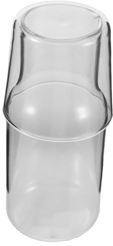 Amosfun 2Set Pot de boisson froide à haut borosilicate carafe d'eau de nuit jus de verre de salle de bain Pichet à pour réfrigérateur carafe à jus Verre Borosilicate Transparent