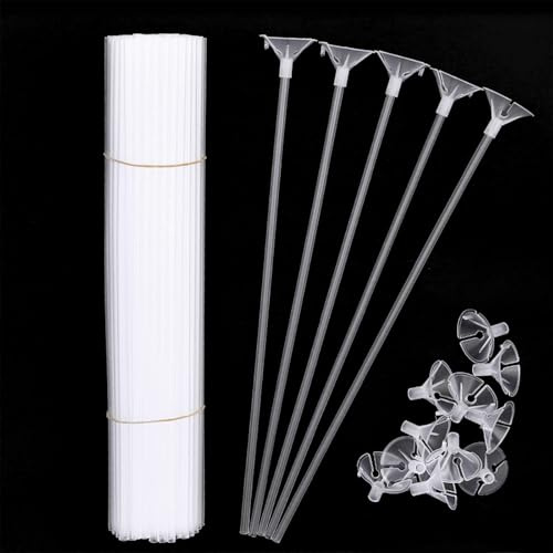 Hongliang 20 bastoncini per palloncini in plastica trasparente, leggeri e resistenti, ideali per feste di compleanno, matrimoni ed eventi commerciali