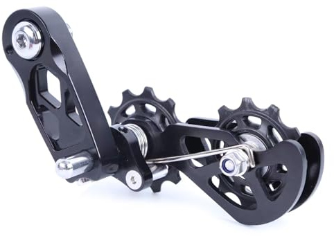 PURPLELILY Tensor de cadena para bicicleta, protector de aleación de aluminio, ajustador de velocidad único, tensor de bicicleta