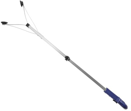Ipetboom Clip Plegable Fácil Almacenamiento y Uso para Recoger Basura Mango Largo de Goma y Acero Inoxidable en Interiores Detrás de Electrodomésticos