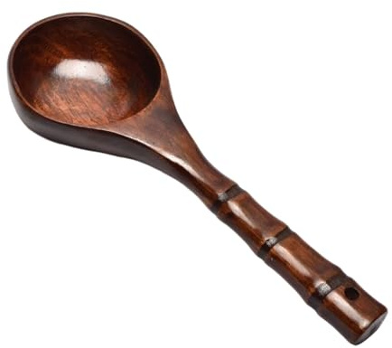 Louche de Sauna en Bois, Cuillère à Eau avec Trou de Suspension, Design Élégant et Épuré pour Bain, Maison et Jardinage, 25.5 cm