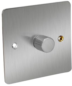 Axiom LED Dimmer Switch, Satin Chrome Finish, Flat Plate Design, 1 Gang 2 Way, 150W Capacity